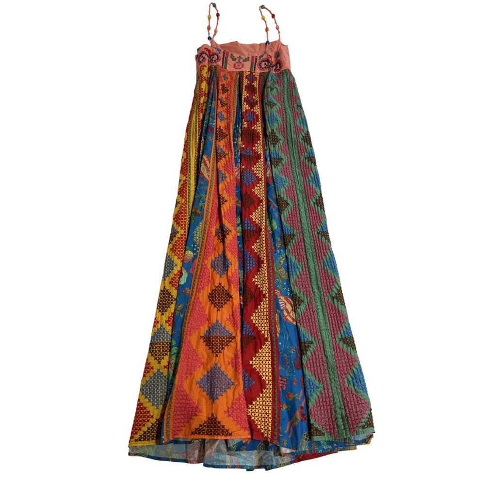 Farm Rio Color Block Embroidered Maxi Dress in Multi - Picture 3 of 4
